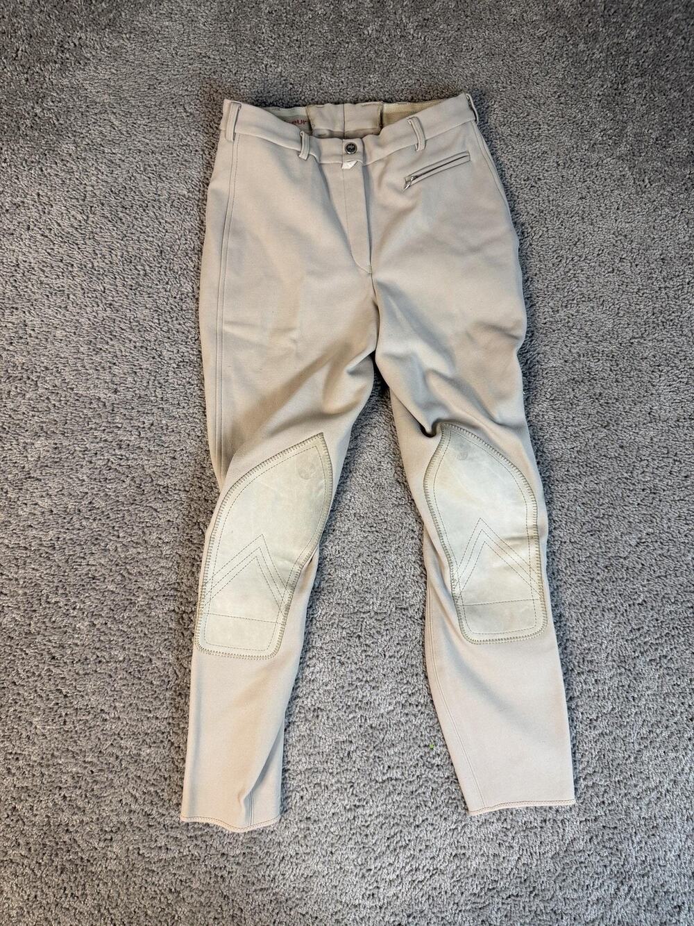 Pikeur Breeches Womens Small 26in. Beige Full Seat Riding Ankle Tabs Knee Patch